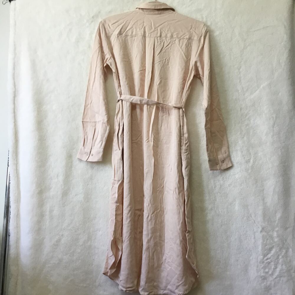 Uniqlo Pink Rayon Long-Sleeve Shirt Dress - Picture 12 of 16